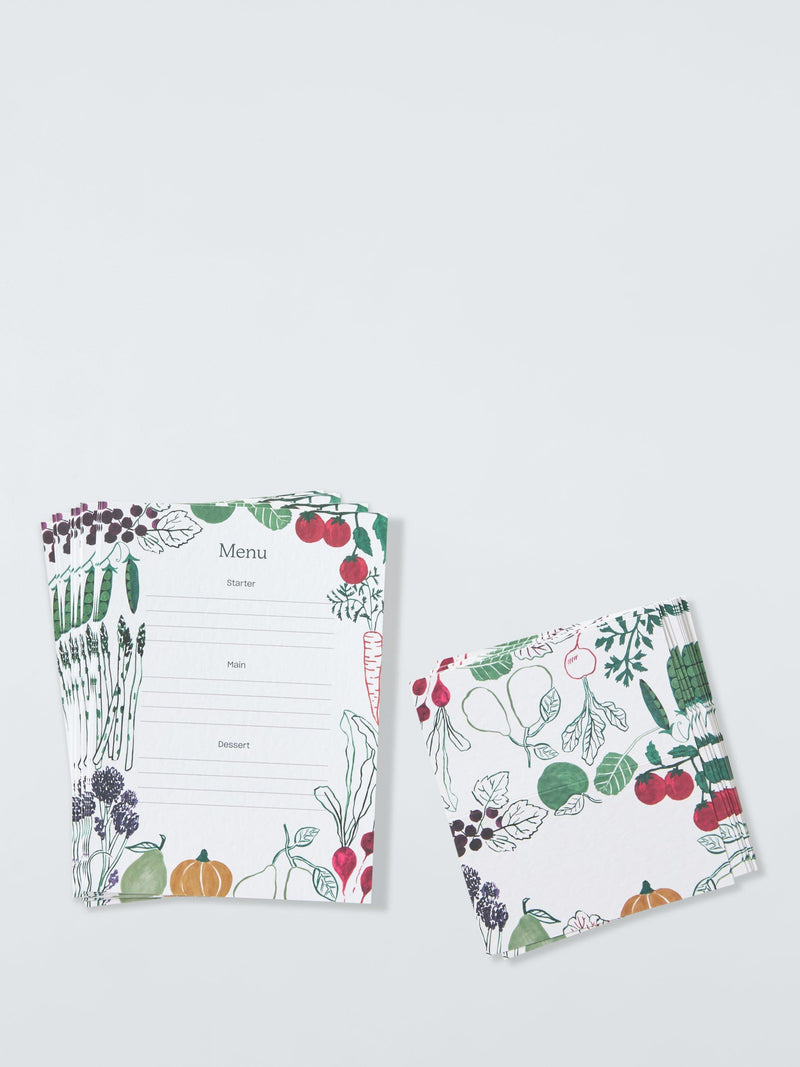 John Lewis X Deliciously Ella blank menu and place cards hosting kit, UK version