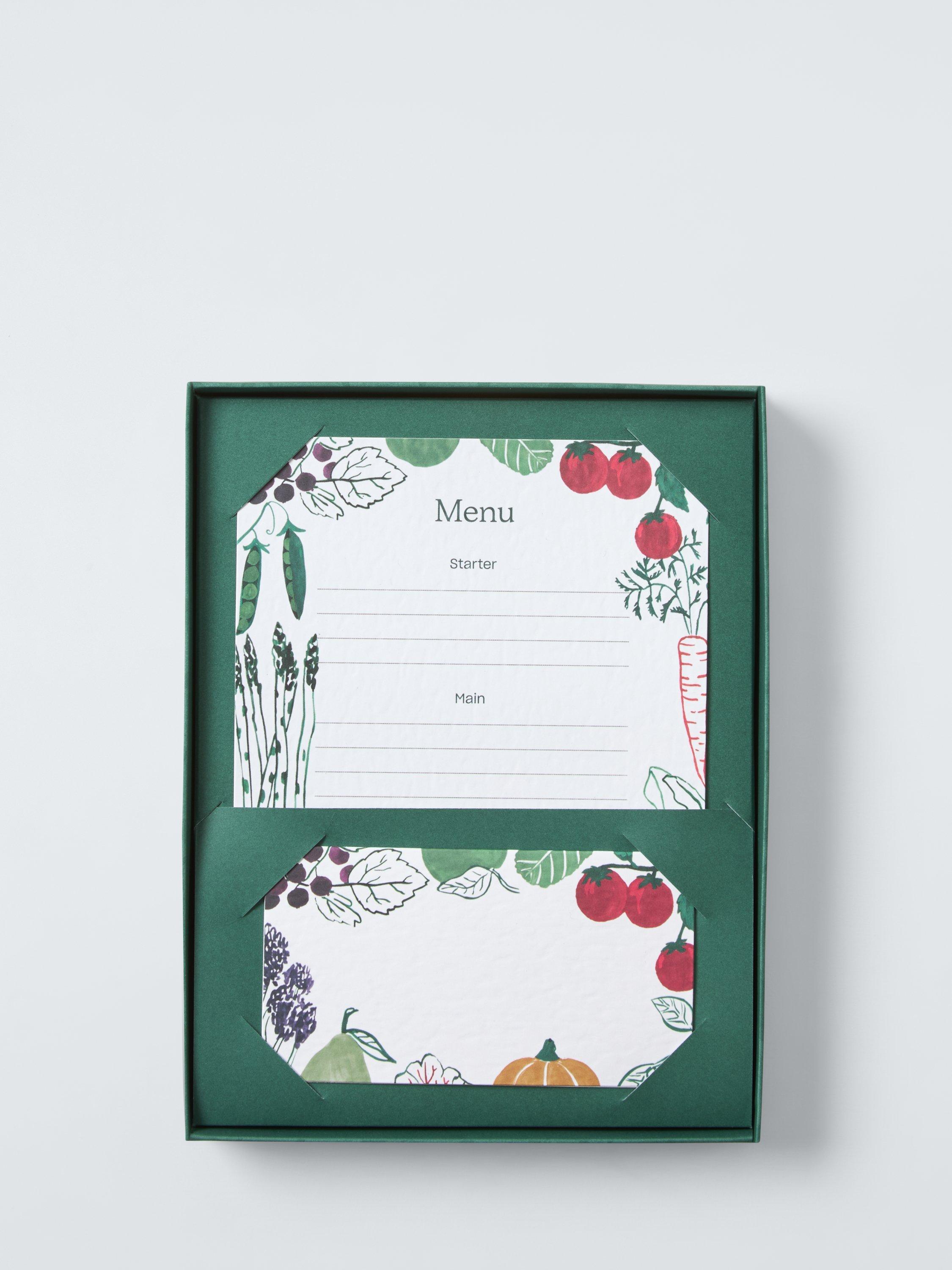 John Lewis X Deliciously Ella blank menu and place cards hosting kit, UK version