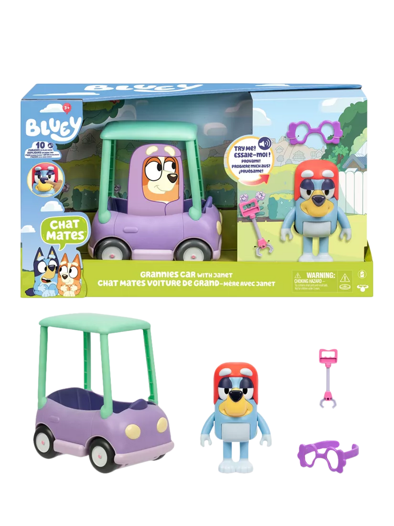 Bluey Grannies Car with Janet playset, imported from the UK