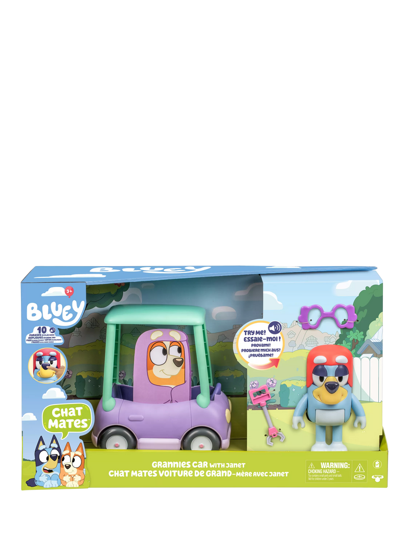 Bluey Grannies Car with Janet playset, imported from the UK