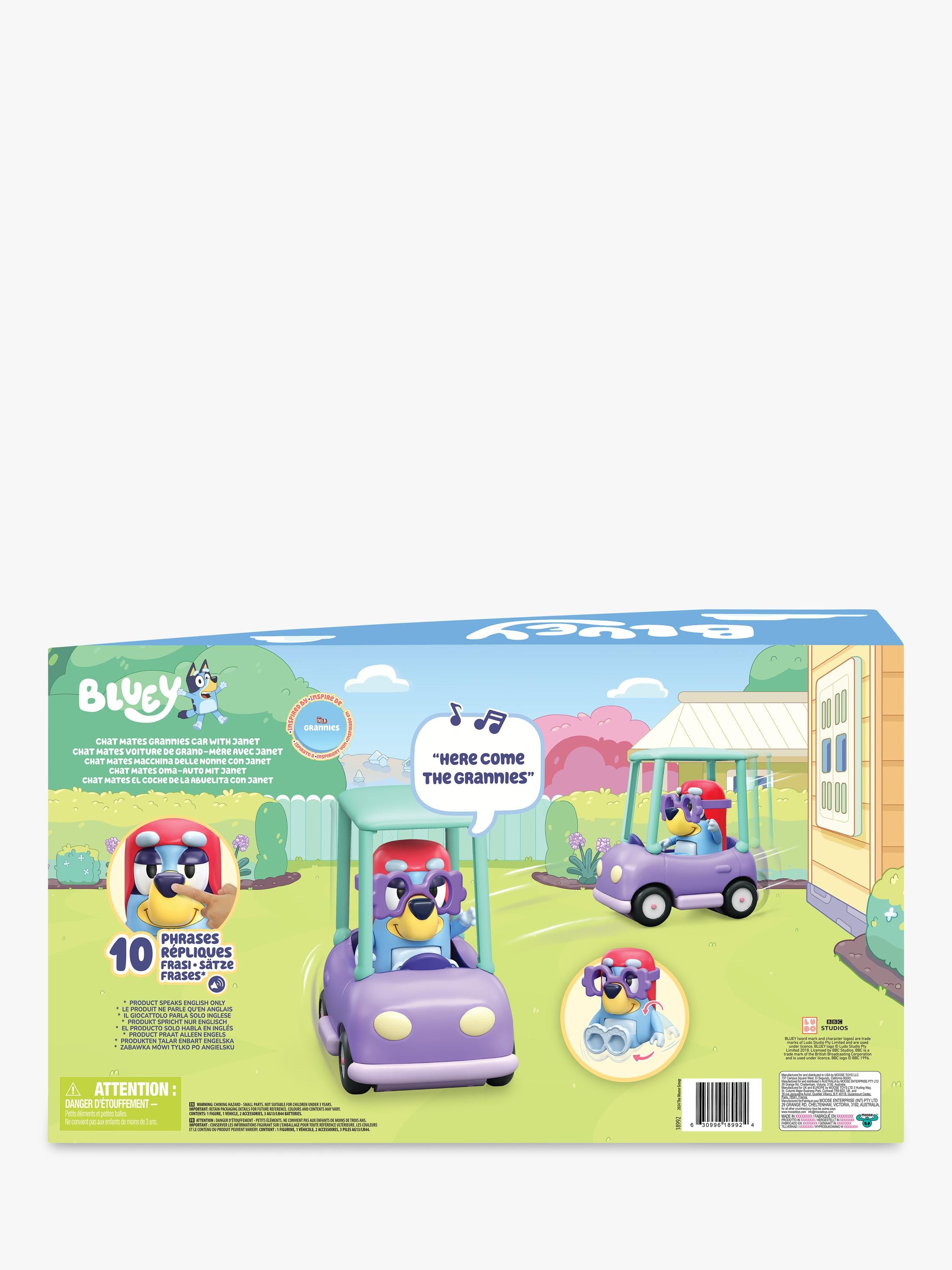 Bluey Grannies Car with Janet playset, imported from the UK