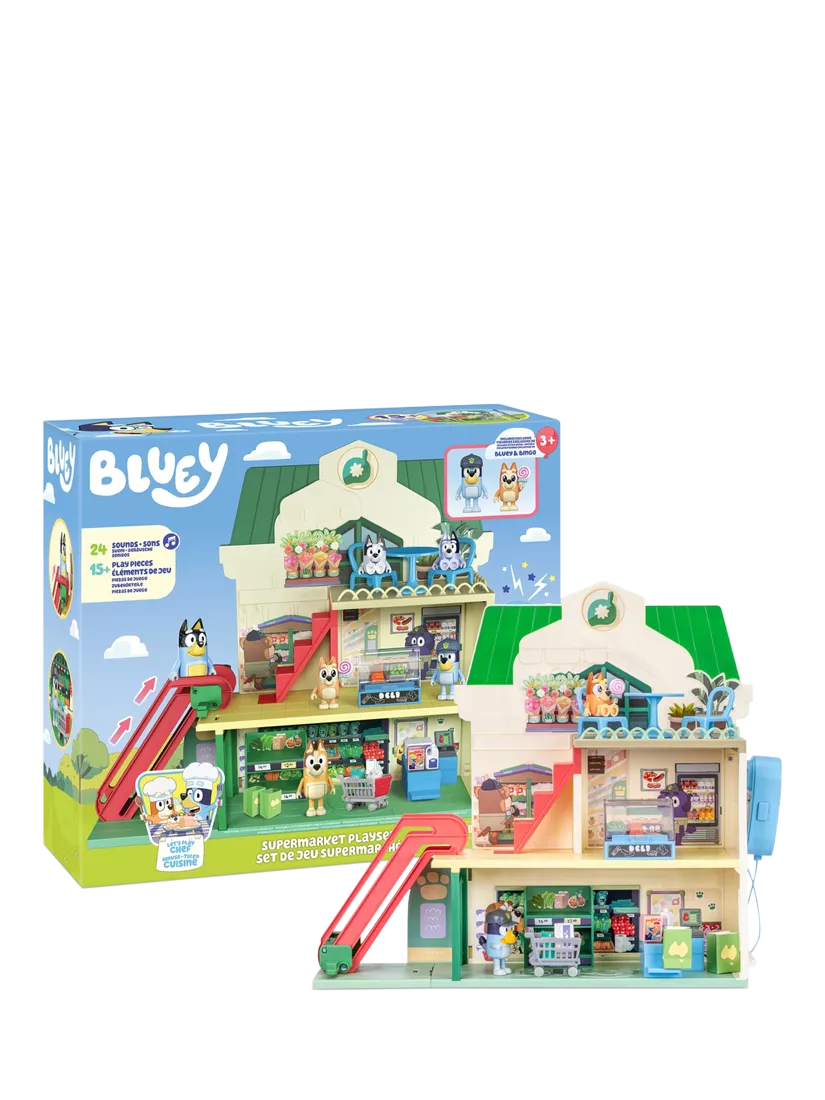 Bluey Supermarket Playset toy with escalator - British product