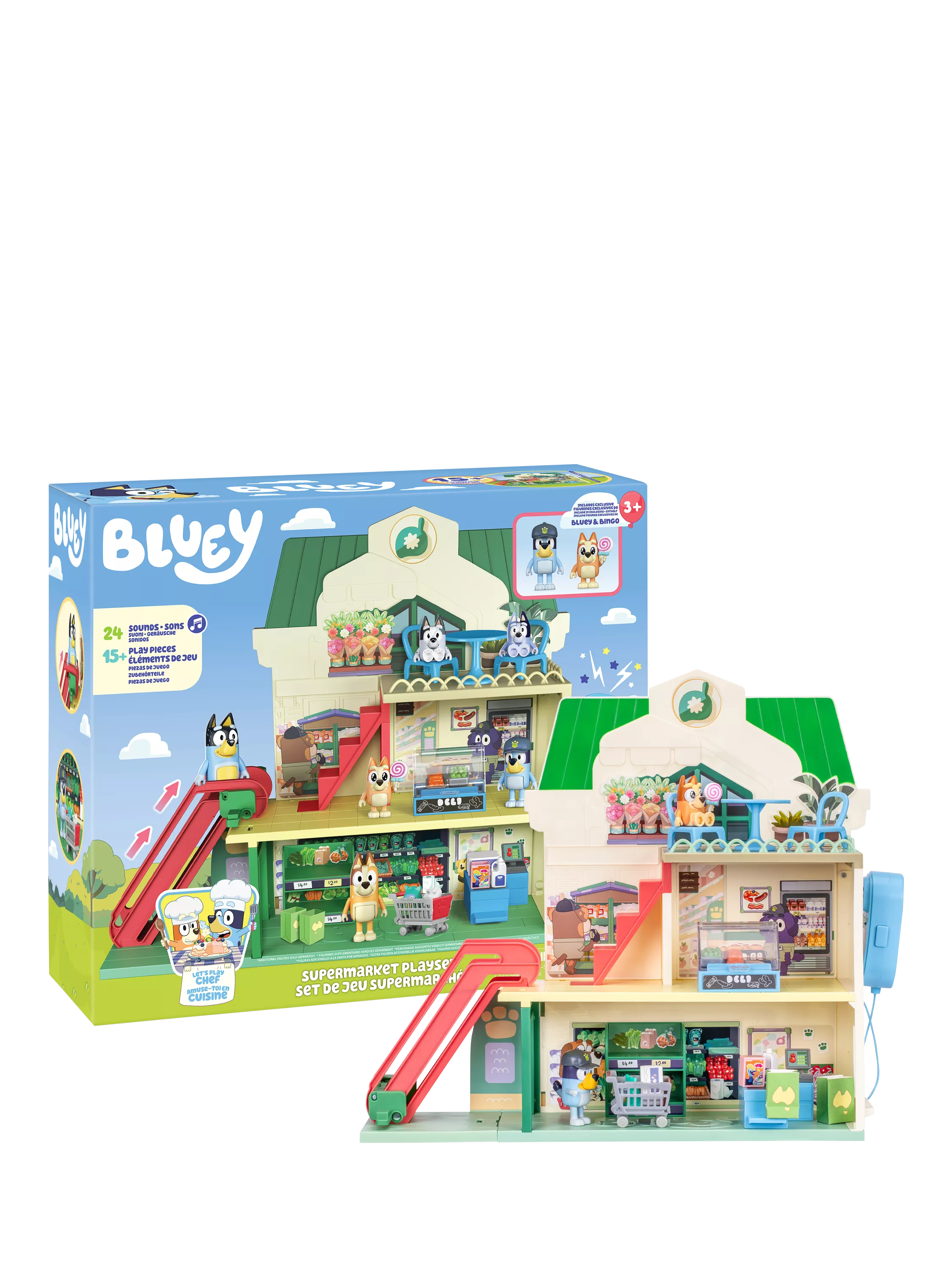 Bluey Supermarket Playset toy with escalator - British product