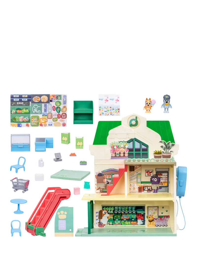Bluey Supermarket Playset toy with escalator - British product