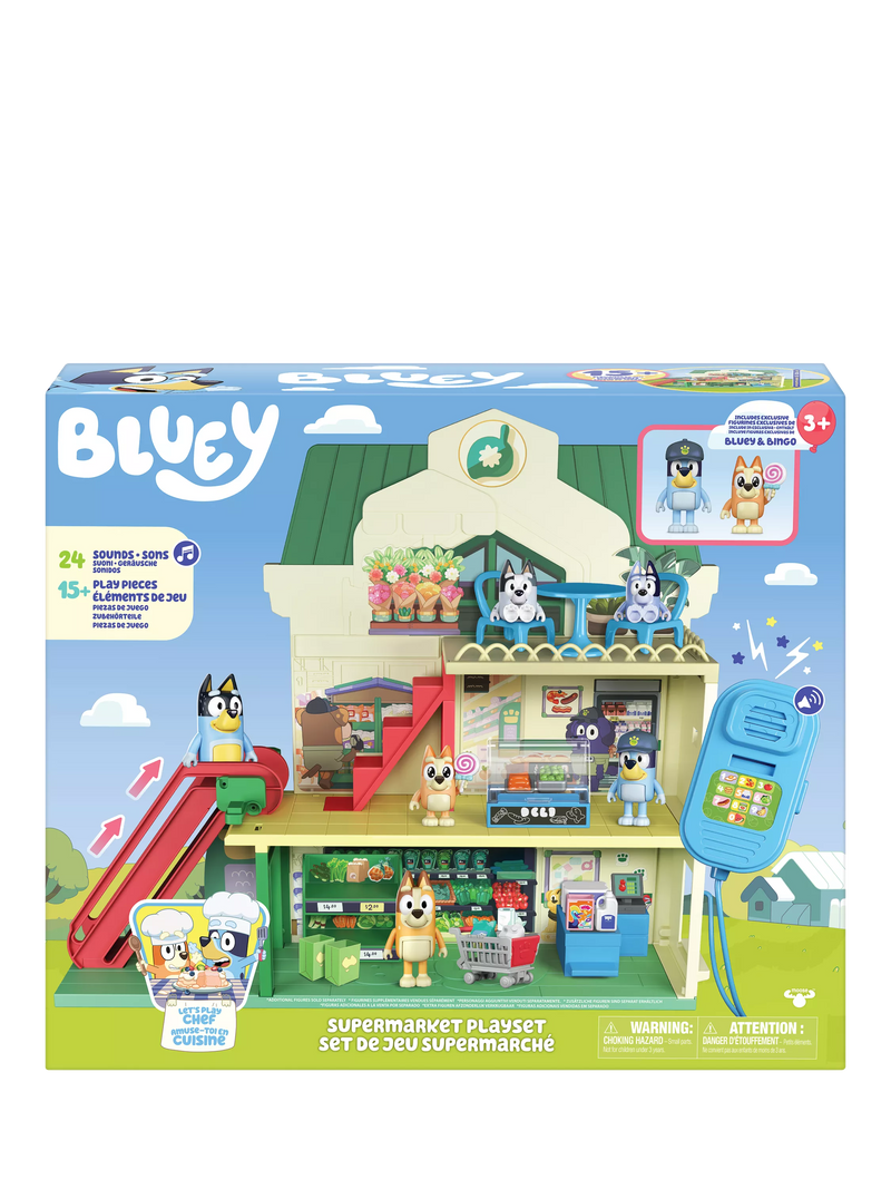 Bluey Supermarket Playset toy with escalator - British product