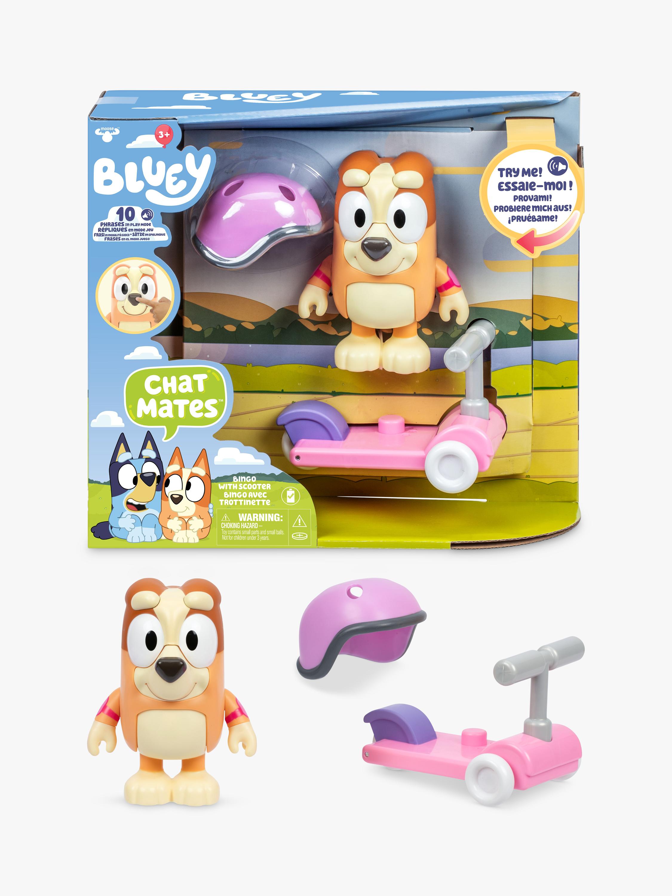 Bluey Bingo Chat Mates figure with scooter, imported from the UK