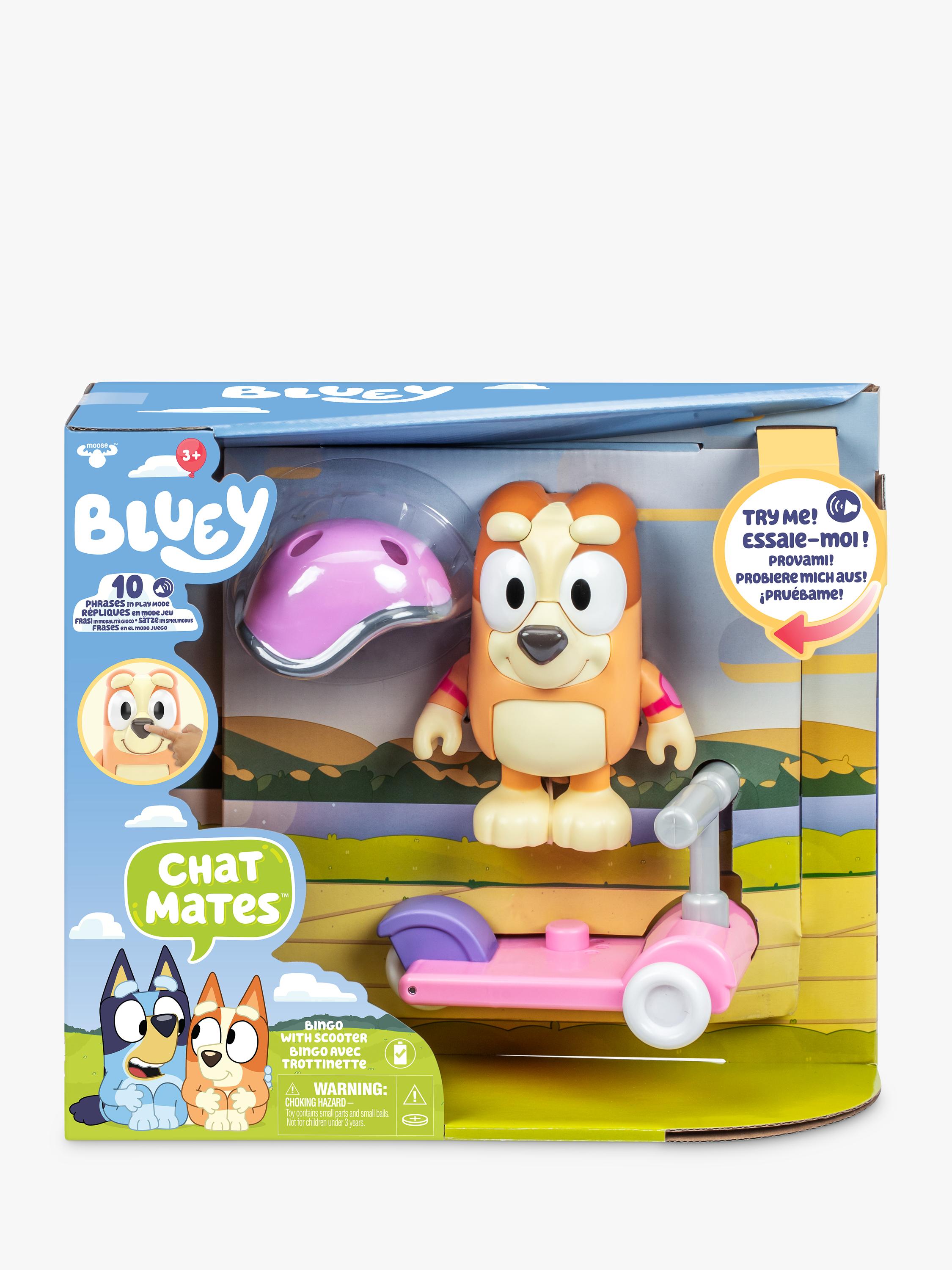 Bluey Bingo Chat Mates figure with scooter, imported from the UK