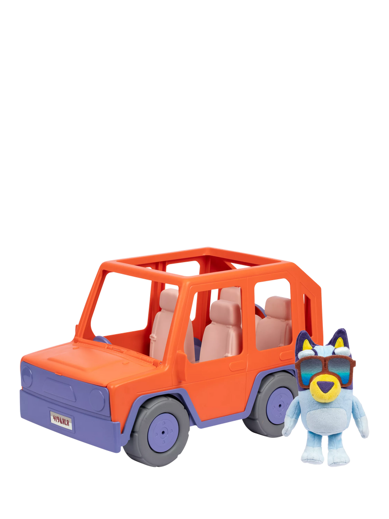 Bluey Buddies 4WD car and 8-inch plush - British product