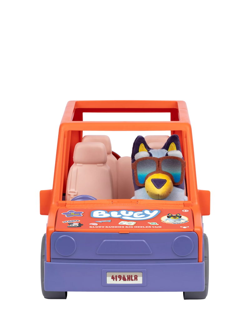Bluey Buddies 4WD car and 8-inch plush - British product