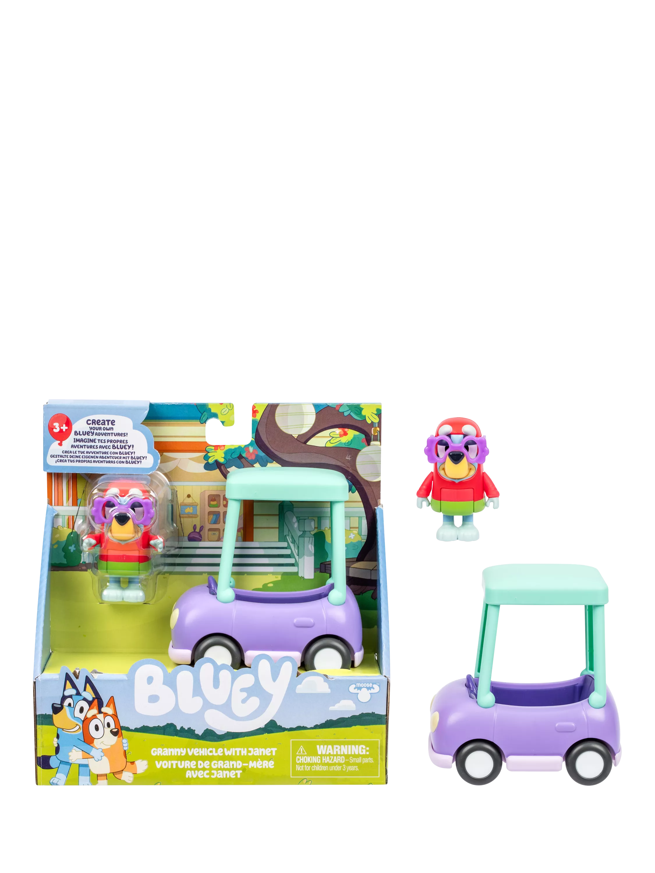 Bluey Granny Car Janet figure 3-inch, UK version
