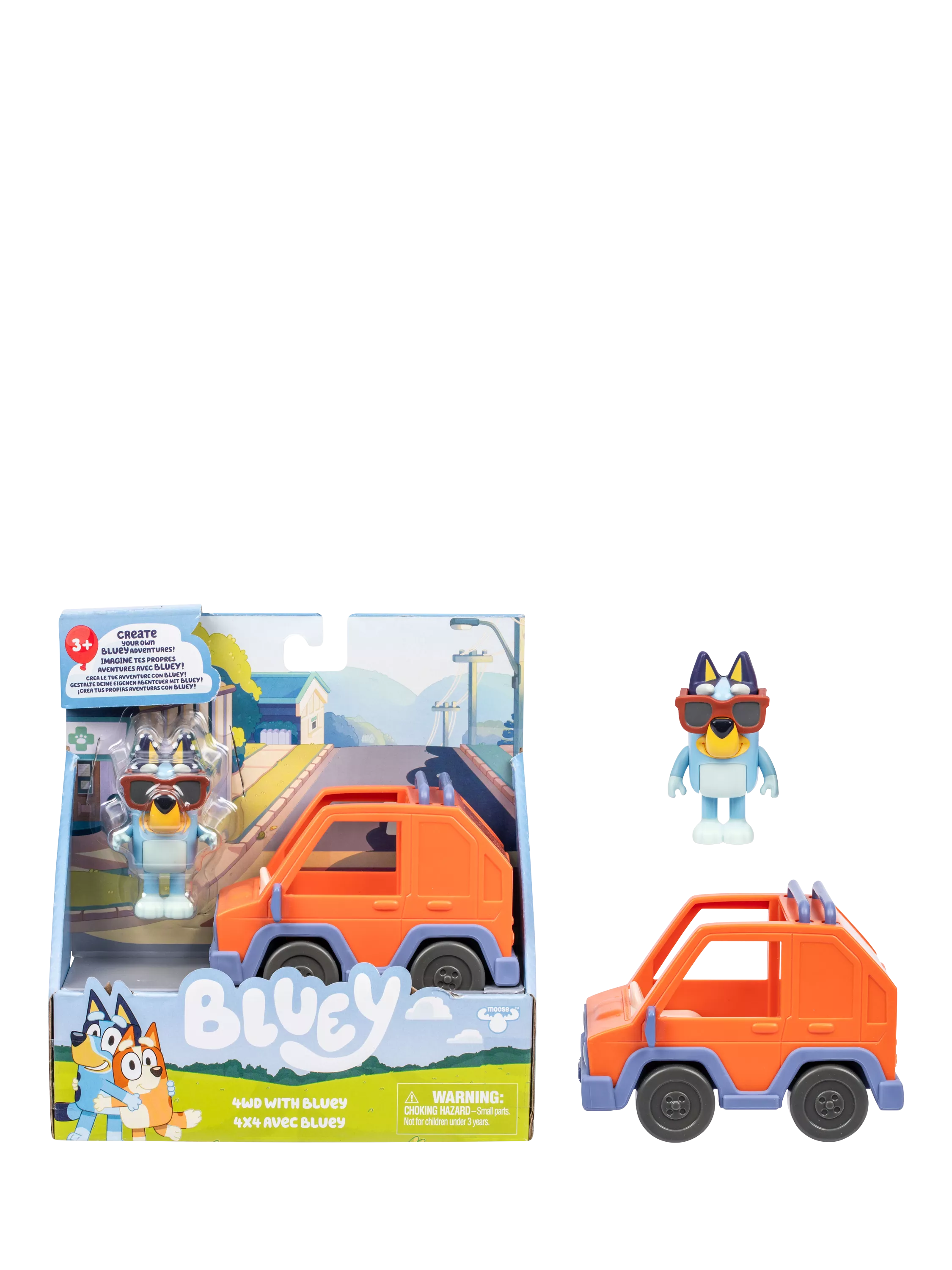 Bluey 4WD vehicle with Bluey figure, imported from the UK