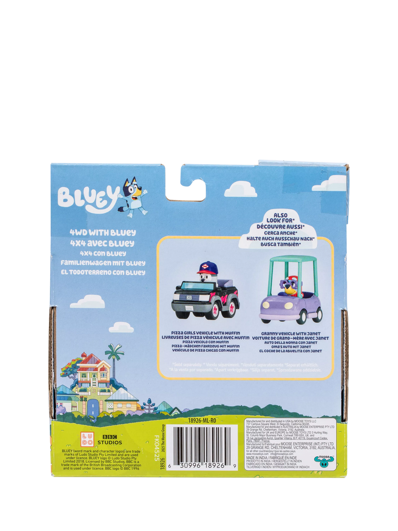 Bluey 4WD vehicle with Bluey figure, imported from the UK