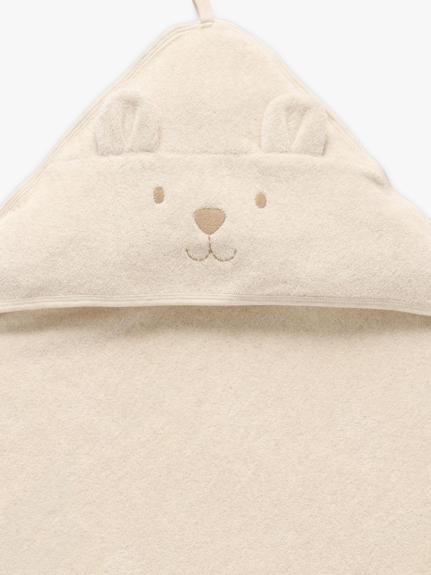 Purebaby hooded bear towel wheat melange, imported from the UK