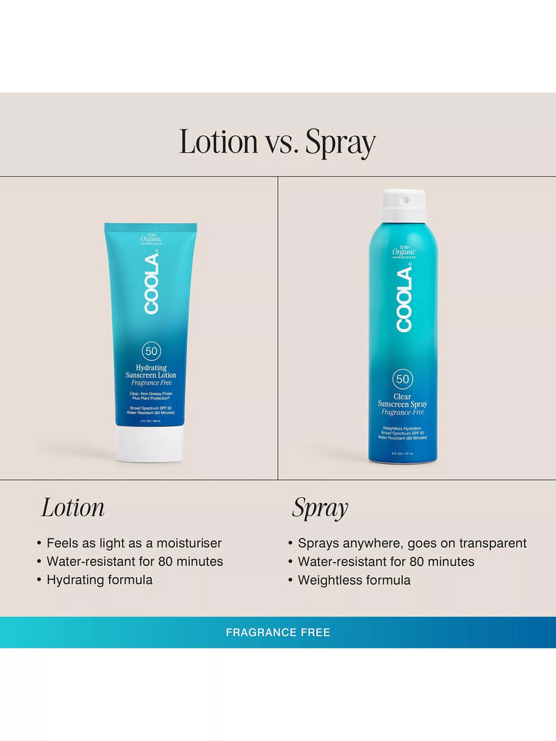 COOLA sunscreen spray SPF 50 fragrance free 177ml - British product