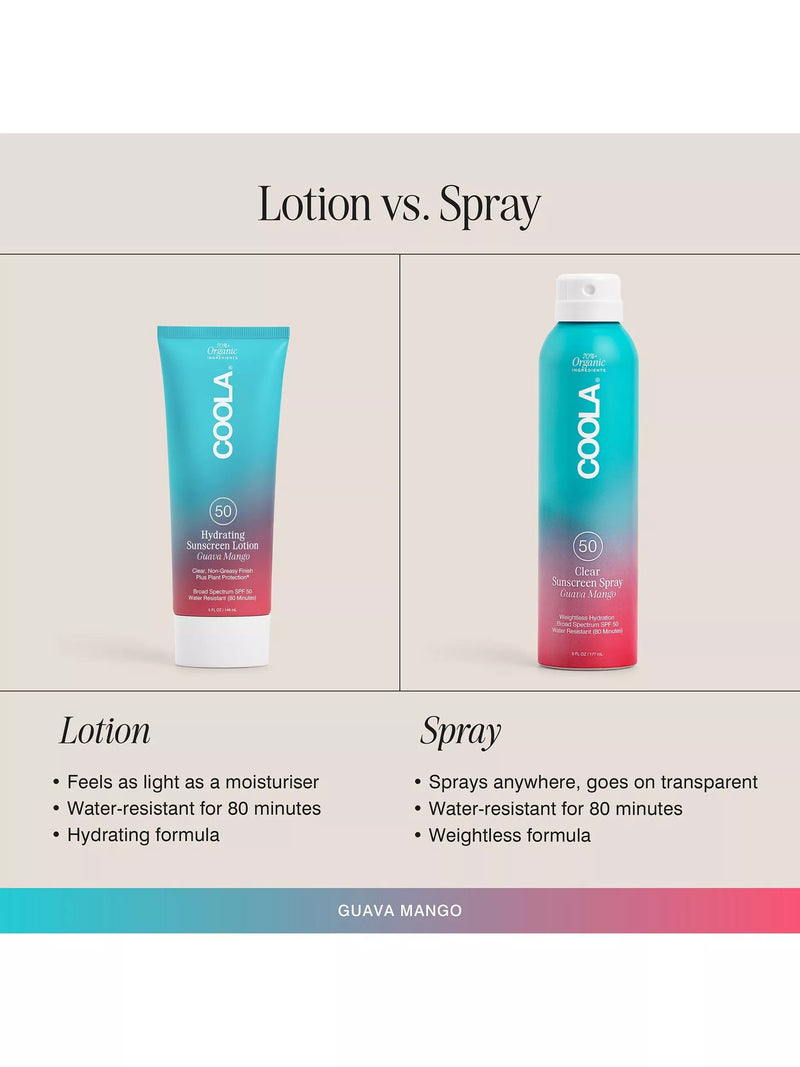 COOLA sunscreen lotion Guava Mango 148ml, imported from the UK