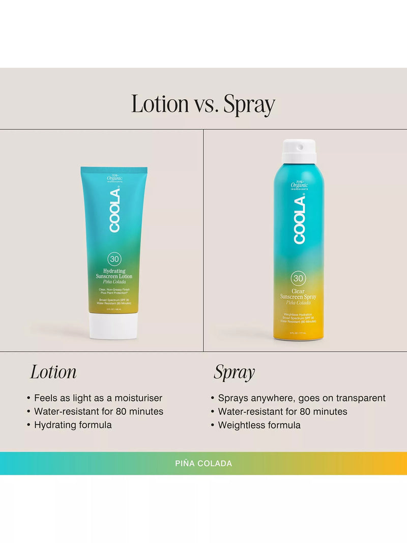 COOLA sunscreen lotion Piña Colada 148ml, UK version