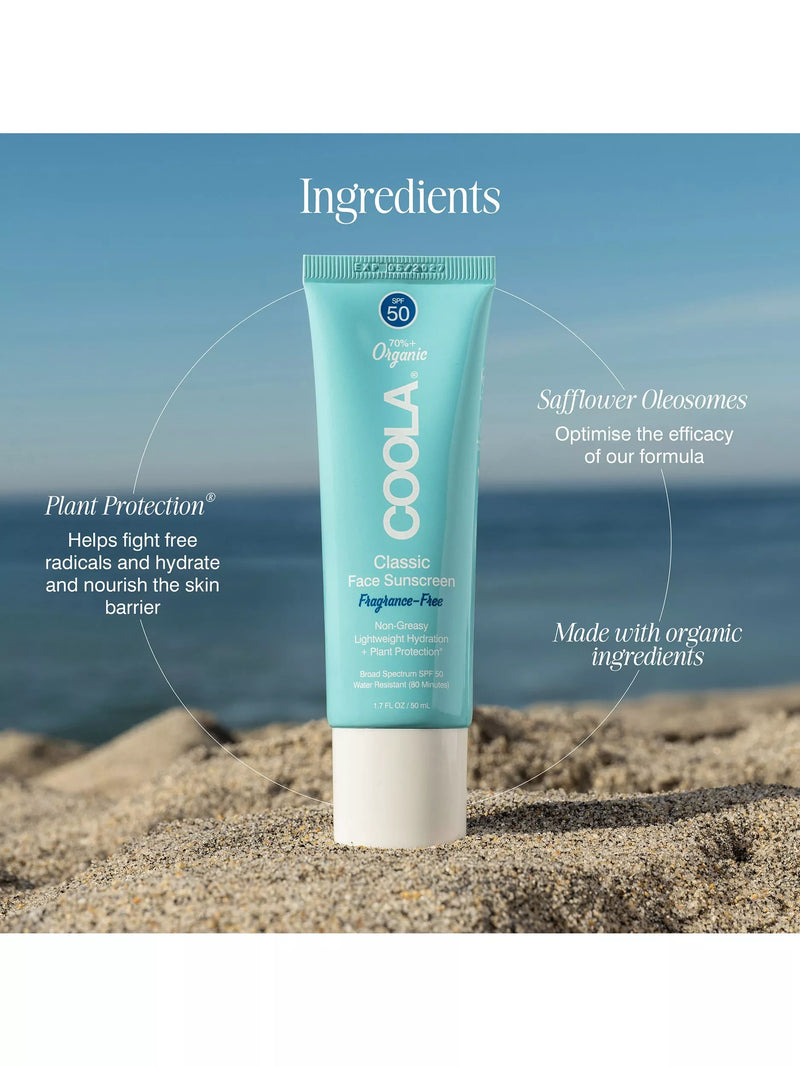 COOLA sunscreen fragrance free SPF 50 50ml - British product
