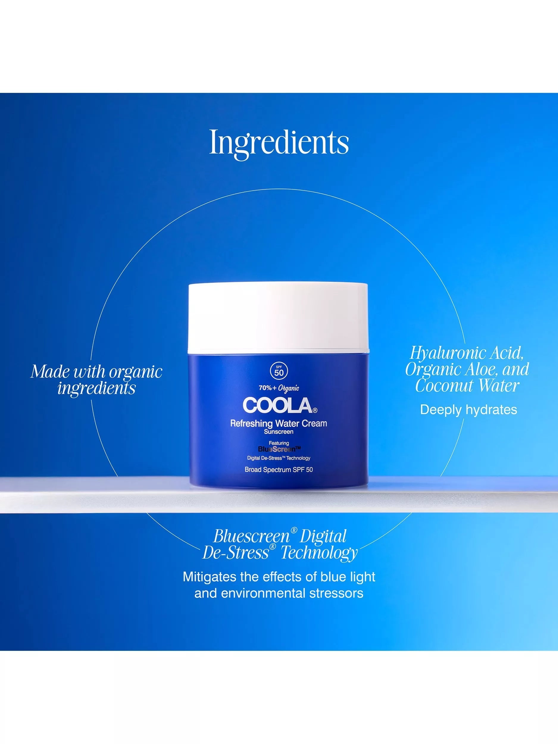 COOLA water cream SPF 50 44ml, imported from the UK