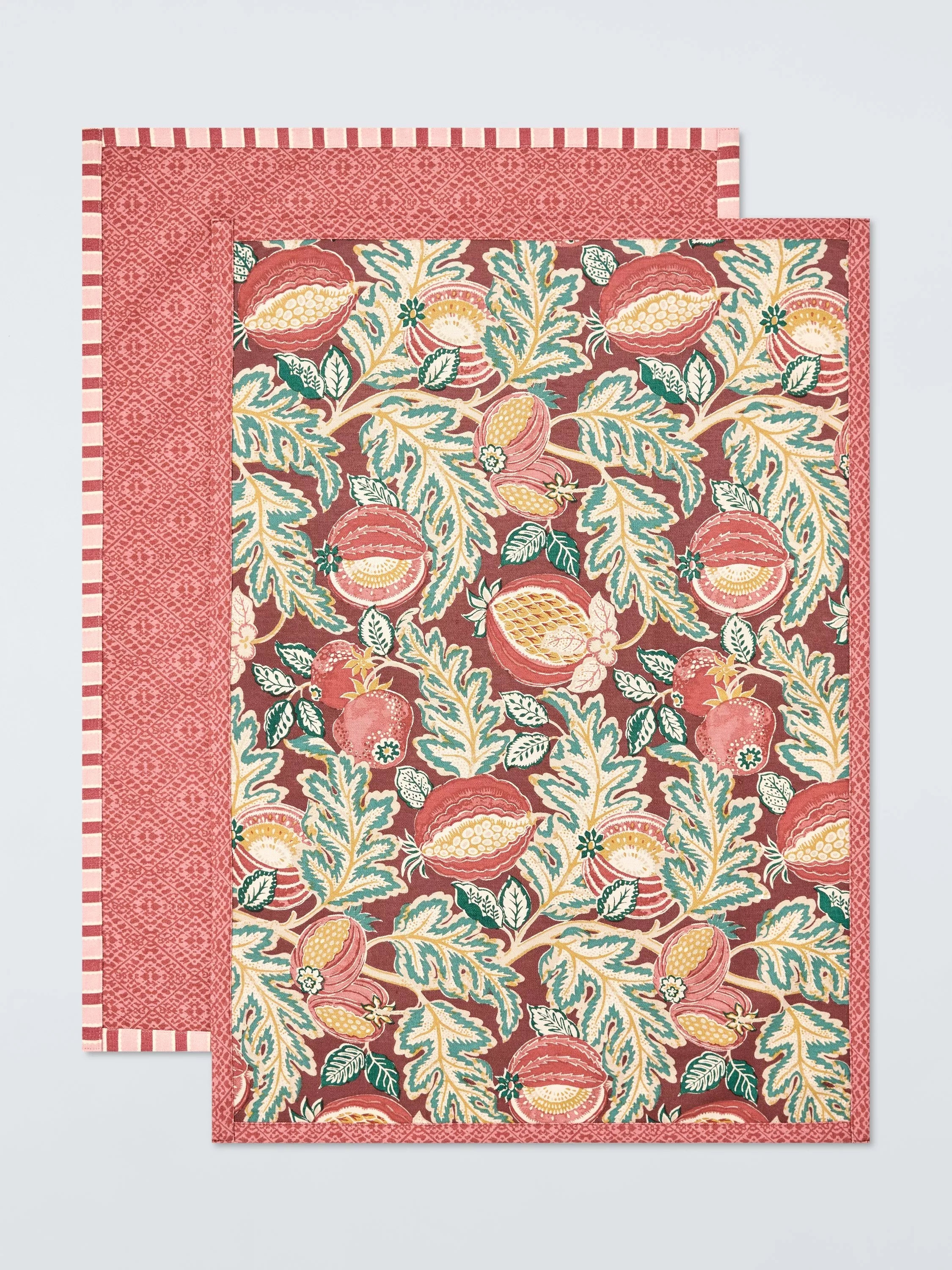 John Lewis x Sanderson tea towel set Cantaloupe and Pinjara Trellis, UK version