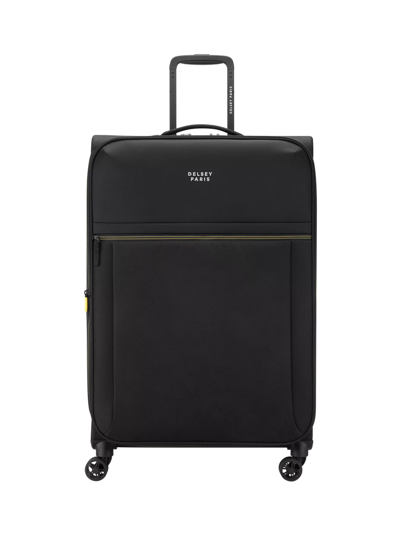 DELSEY Brochant 3.0 4-Wheel 78cm Expandable Large Suitcase, Deep Black