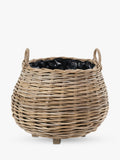 Pacific Kubu rattan bulbous planters set of 2 brown - British product