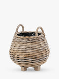 Pacific Kubu rattan bulbous planters set of 2 brown - British product