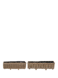 Pacific rattan trough planter set of 2 brown - British product