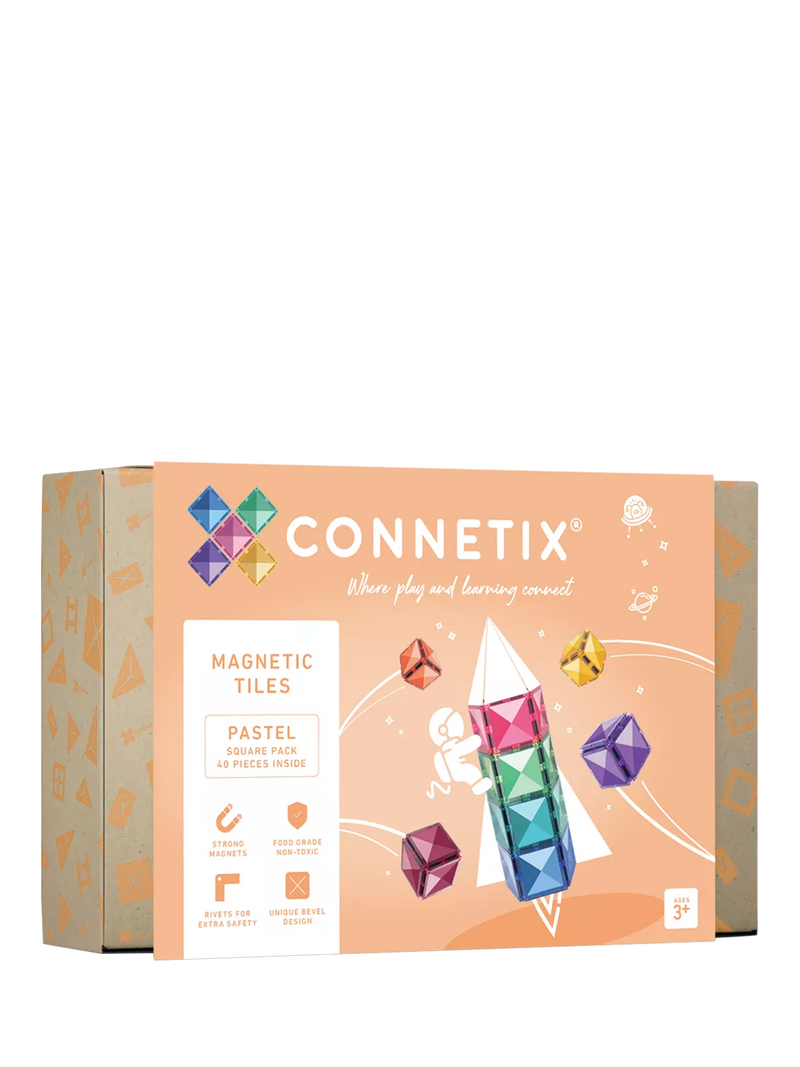Connetix pastel square tiles 40-piece (British brand)
