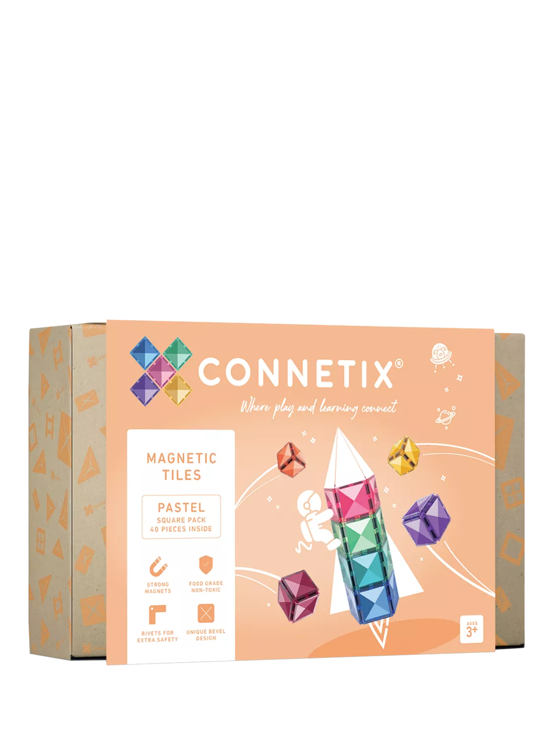 Connetix pastel square tiles 40-piece (British brand)