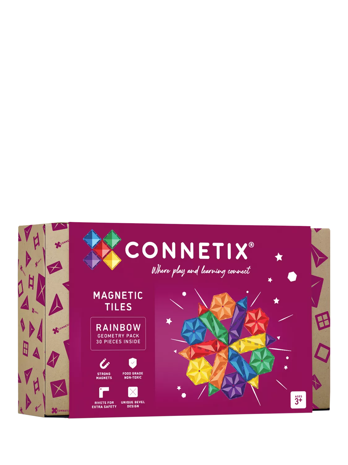 Connetix rainbow geometry tiles pack of 30, UK version