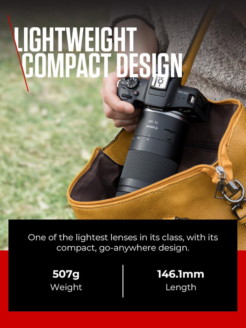 Canon telephoto zoom lens F4-5.6 75-300mm (British brand)