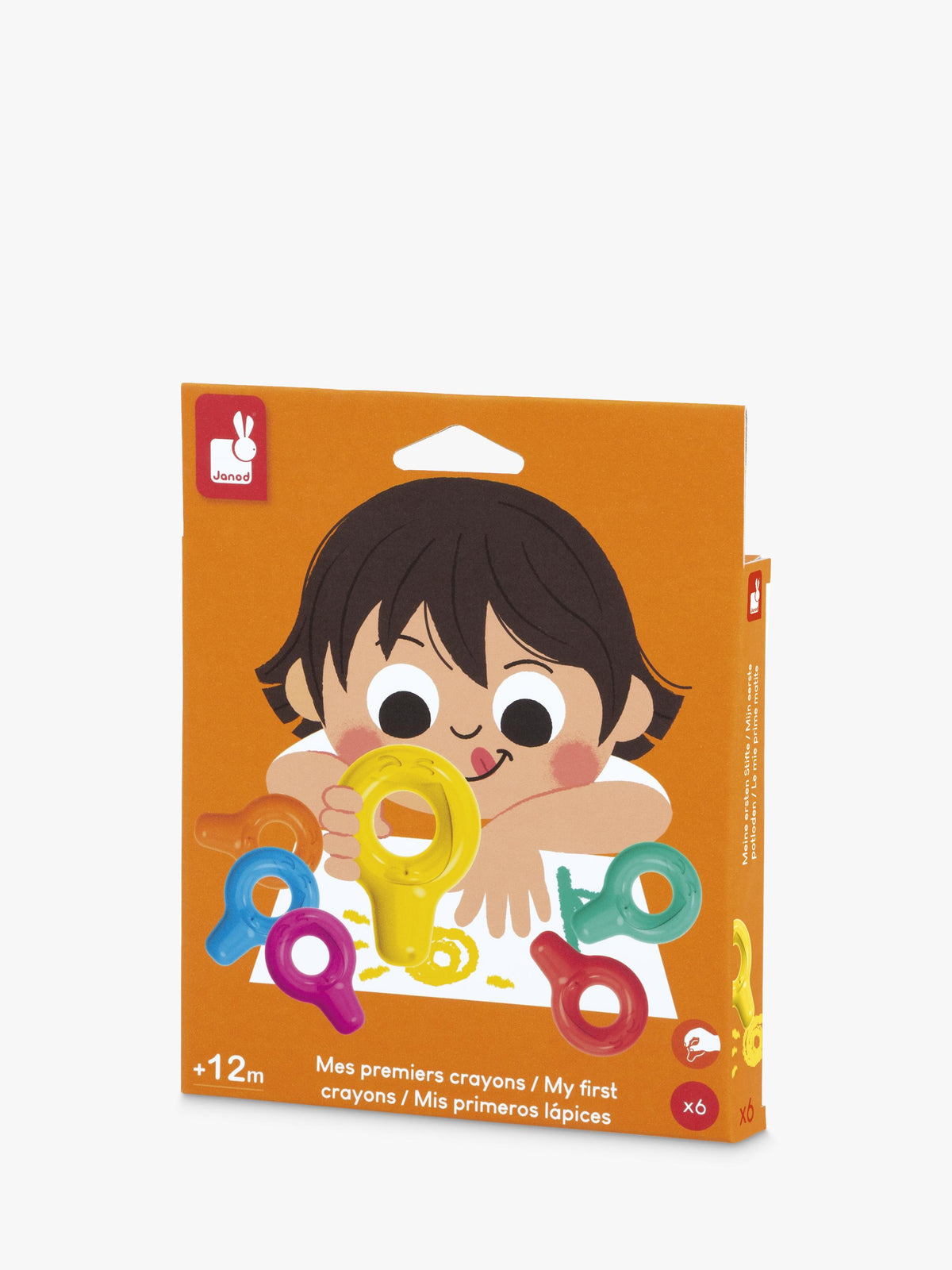 Set of 6 Wax Crayons for Toddlers with Storage Box