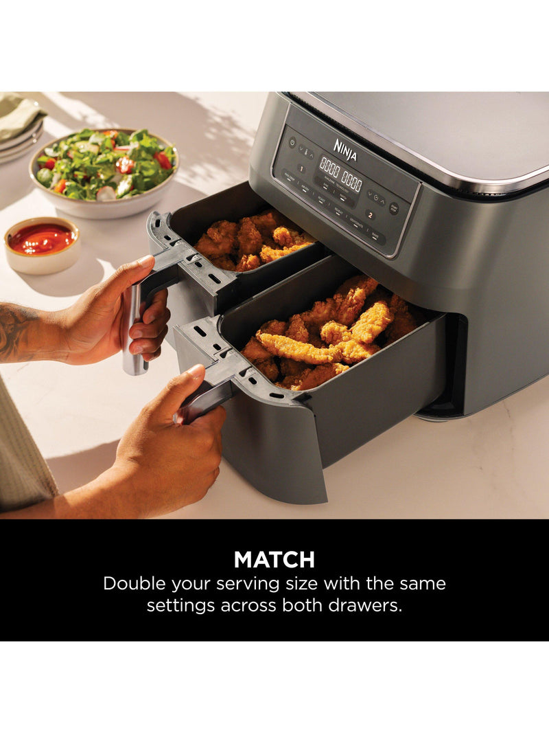 Ninja DZ300UK dual zone air fryer 7.6L grey (British brand)