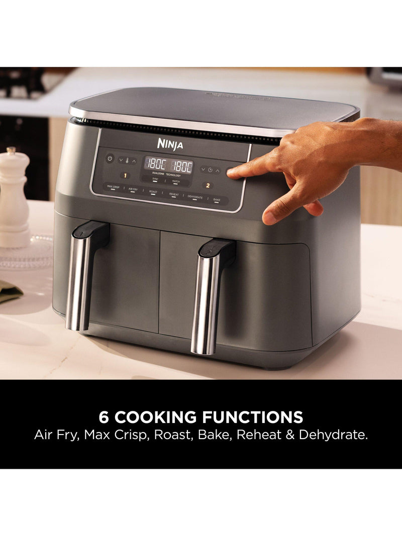 Ninja DZ300UK dual zone air fryer 7.6L grey (British brand)