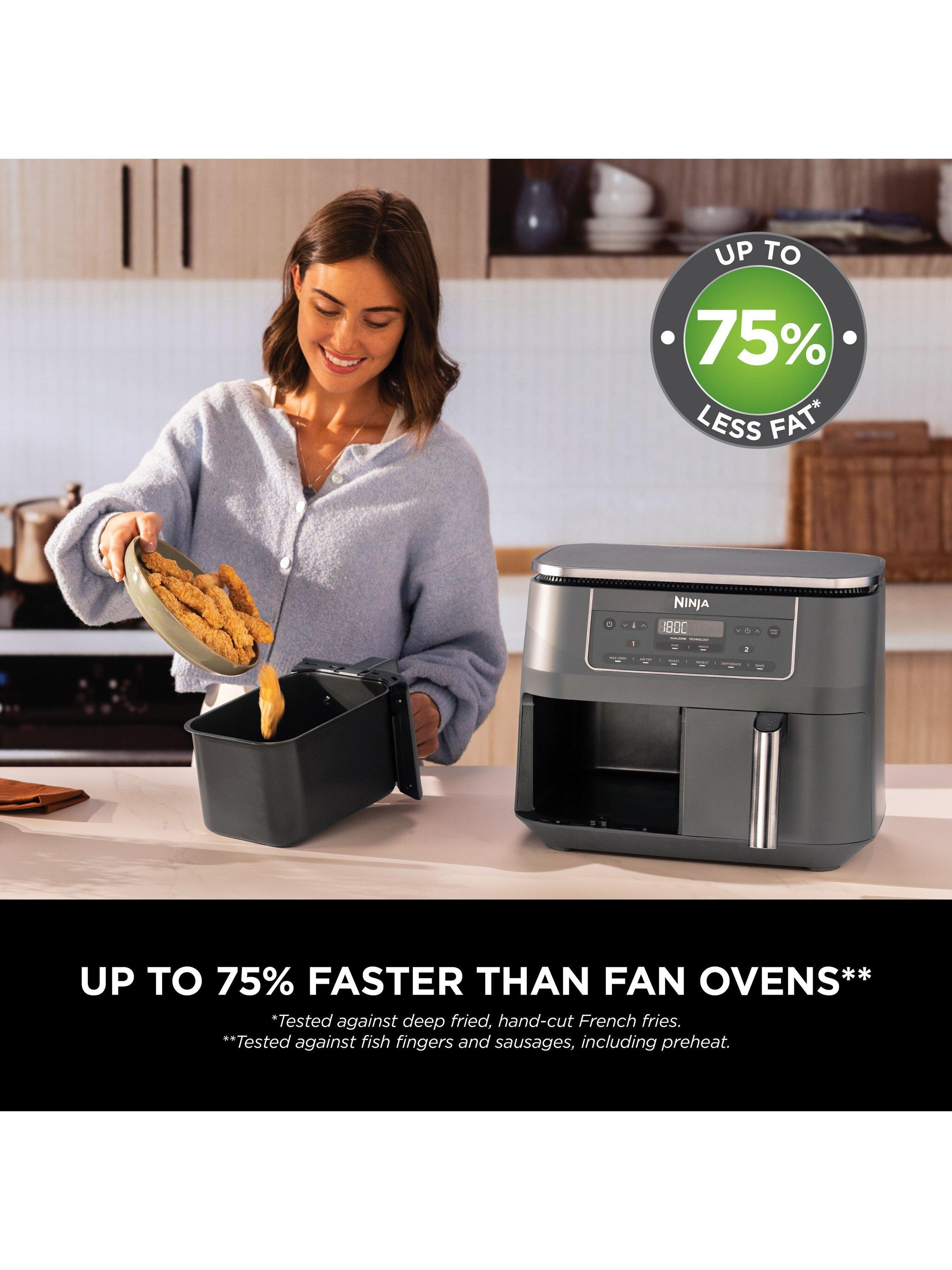 Ninja DZ300UK dual zone air fryer 7.6L grey (British brand)