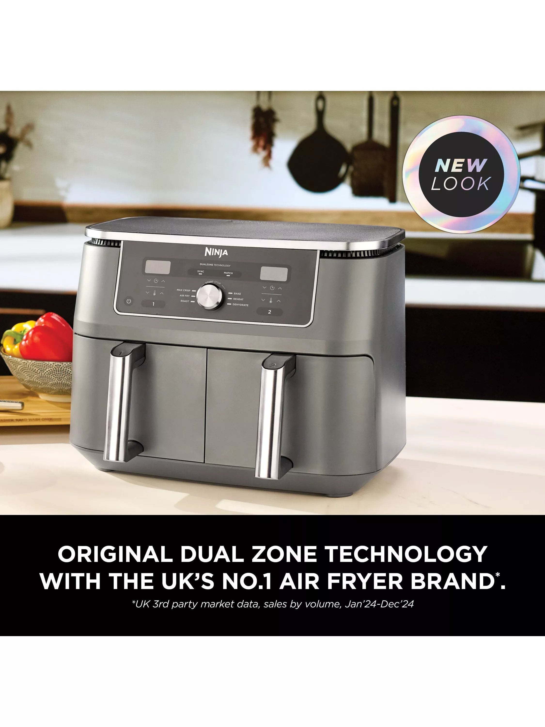 Ninja Dual Zone Air Fryer grey 9.5L, UK version