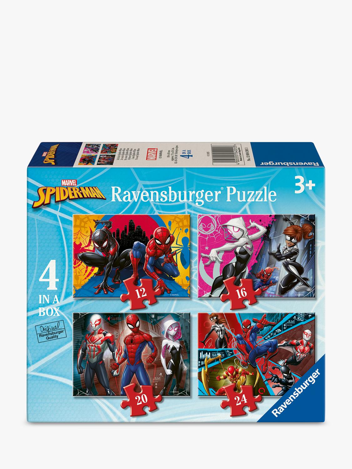 Ravensburger Spiderman 4-in-a-Box puzzle set, imported from the UK