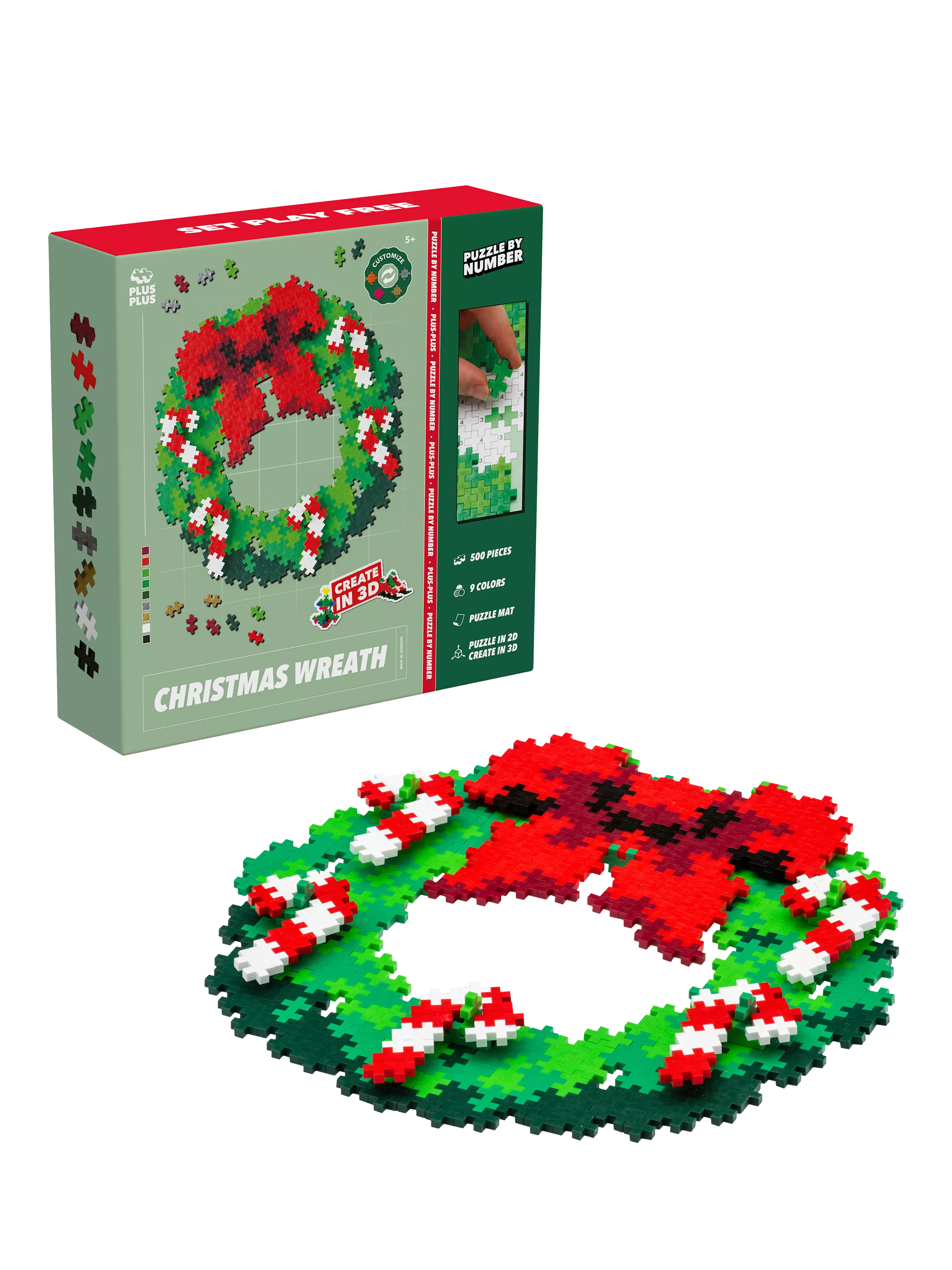 Plus-Plus puzzle Christmas Wreath 500 pieces (British brand)