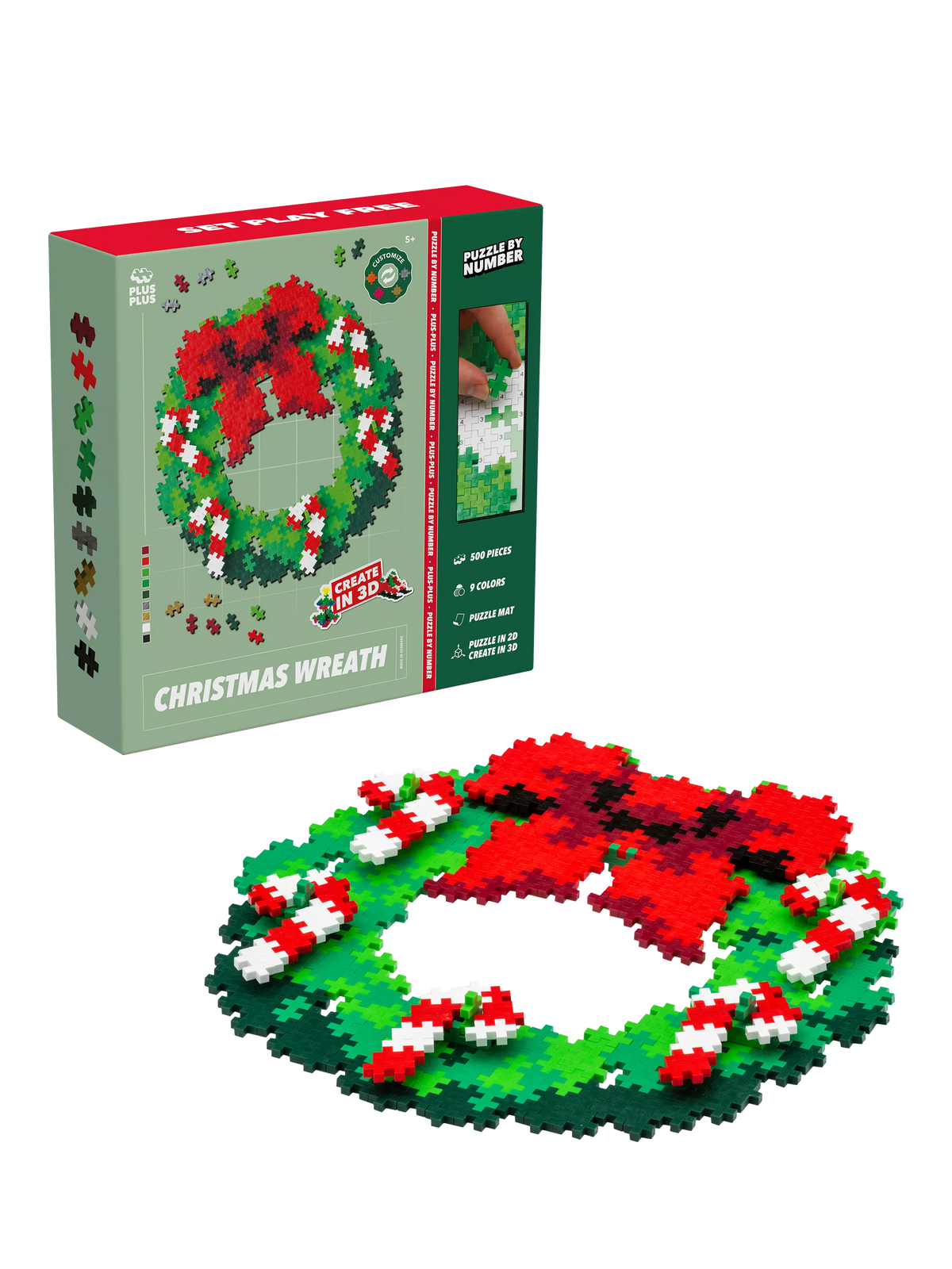 Plus-Plus puzzle Christmas Wreath 500 pieces (British brand)
