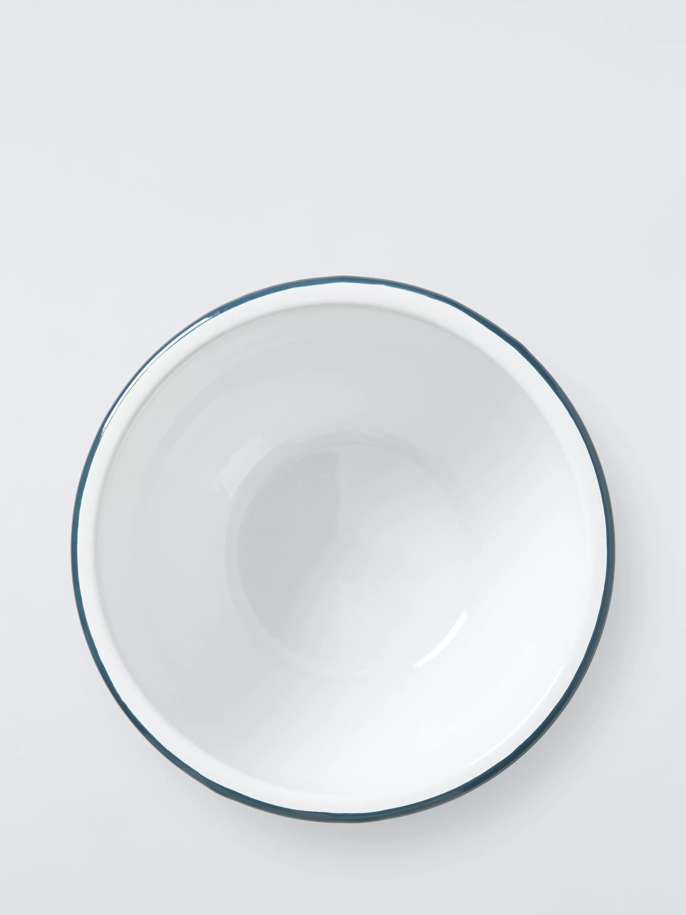 John Lewis enamel mixing bowl white/blue 16cm, imported from the UK