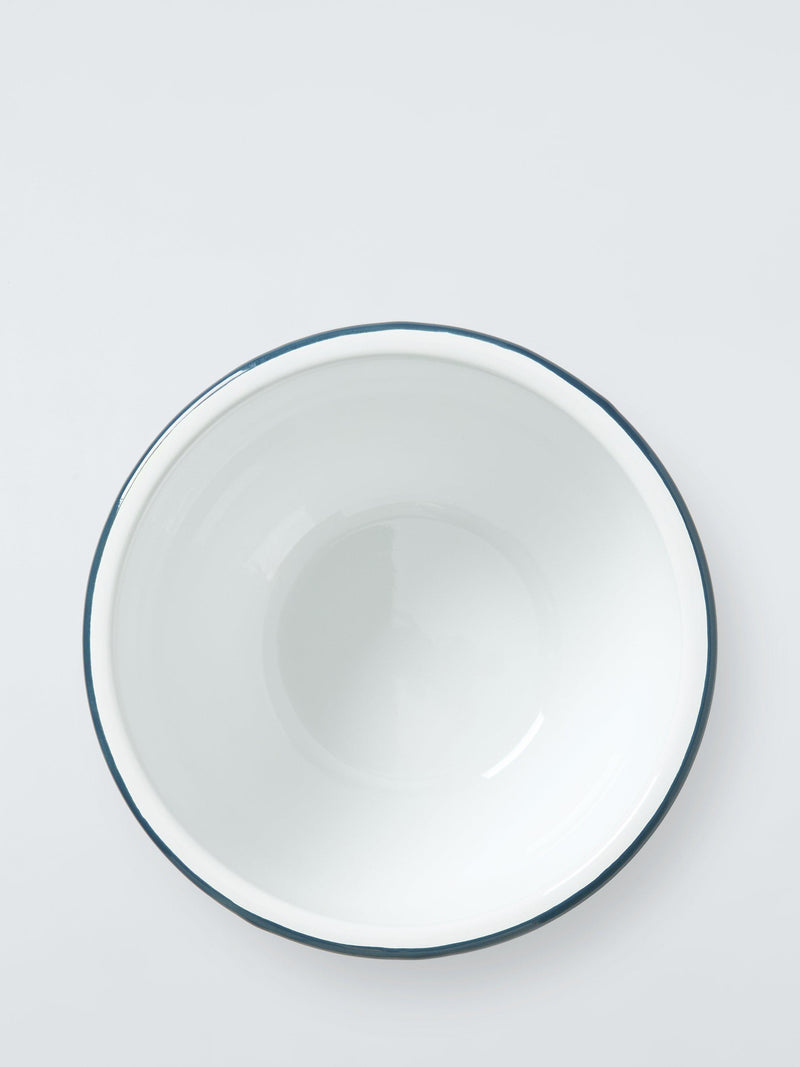 John Lewis enamel mixing bowl white/blue 16cm, imported from the UK