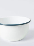 John Lewis enamel mixing bowl white/blue 16cm, imported from the UK