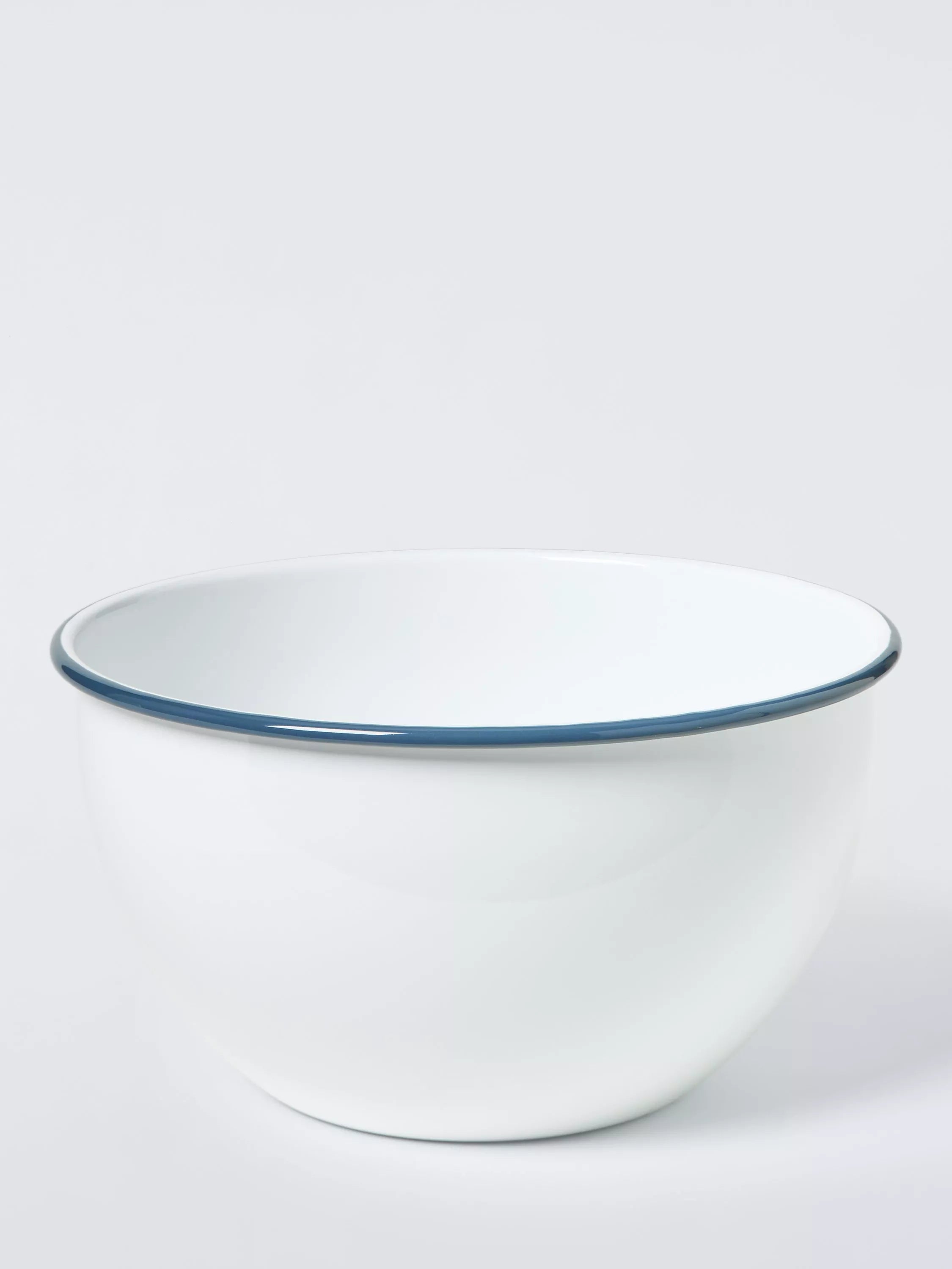 John Lewis enamel mixing bowl white blue 24cm, imported from the UK