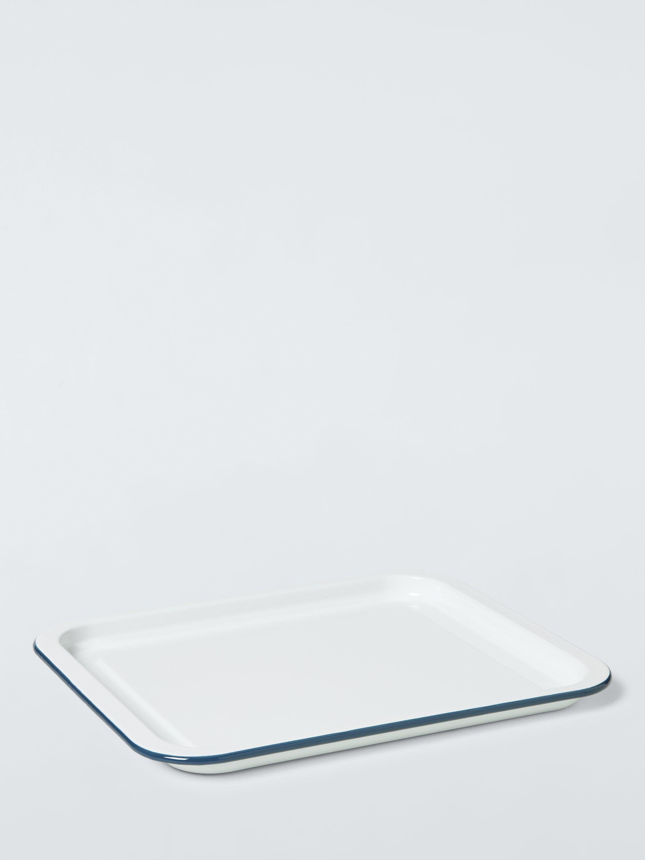 John Lewis enamel baking tray 38cm white blue (British brand)
