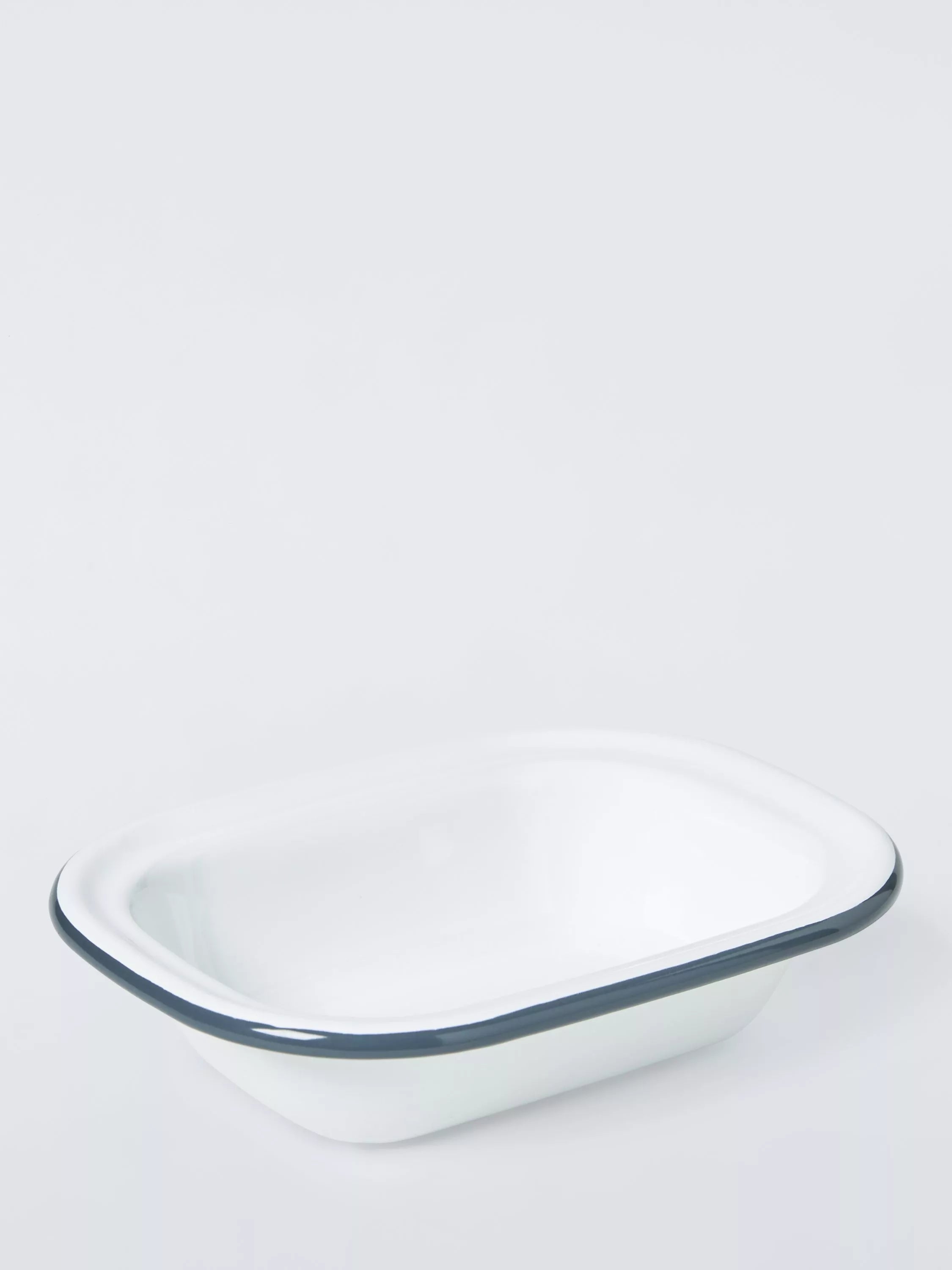 John Lewis enamel pie dish 18cm white blue, UK version