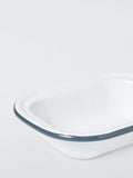 John Lewis enamel pie dish 18cm white blue, UK version