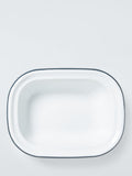 John Lewis enamel pie dish 18cm white blue, UK version