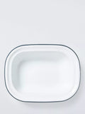 John Lewis enamel pie dish 18cm white blue, UK version