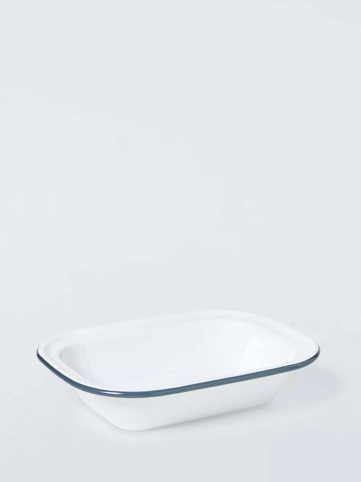 John Lewis enamel pie dish 26cm white blue, imported from the UK