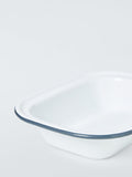 John Lewis enamel pie dish 26cm white blue, imported from the UK